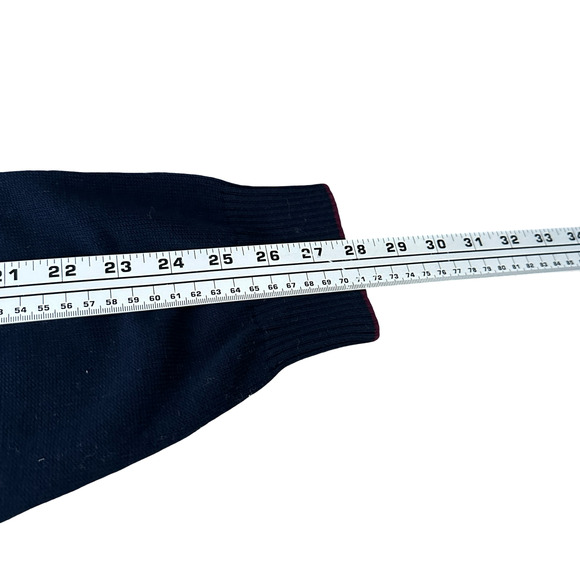 Jos. A. Bank Sweater Men XXL Blue Maroon Cable Knit Tailored - Picture 9 of 10